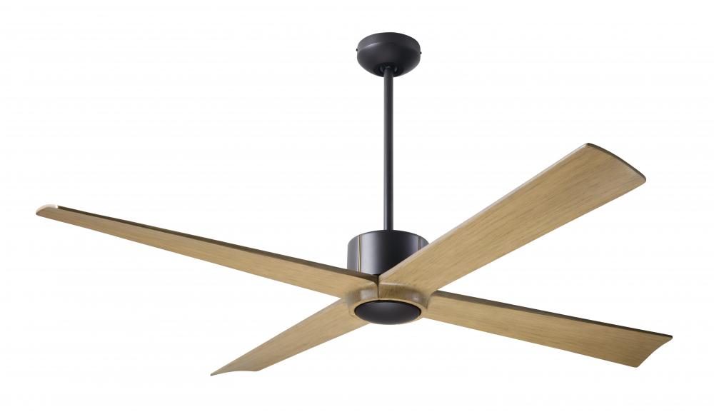 Nouveau DC Fan; Dark Bronze Finish w/ Brass; 56" Maple Blades; No Light; Wall Control