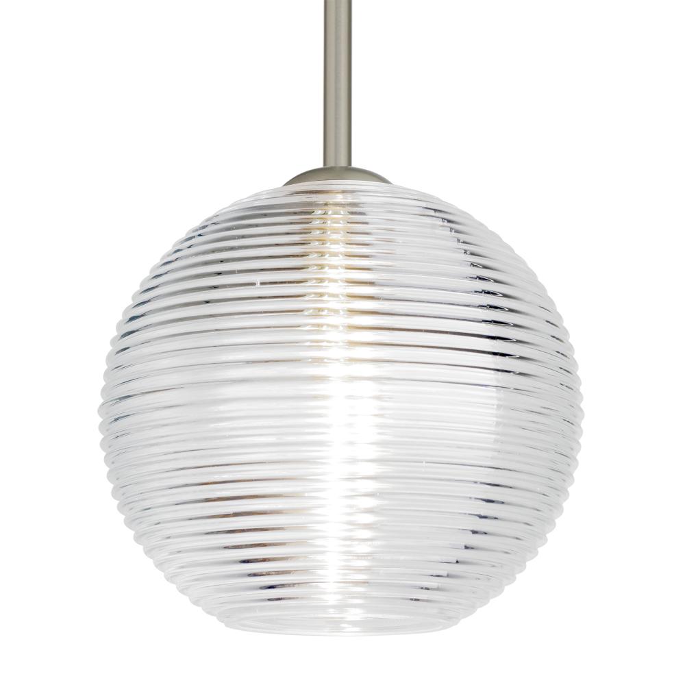 Besa Kristall 8 Pendant Satin Nickel Clear 1x9W LED, 15Ft. Cord