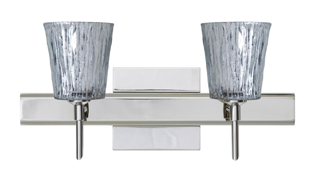 Besa Wall With SQ Canopy Nico 4 Chrome Stone Silver Foil 2x40W G9