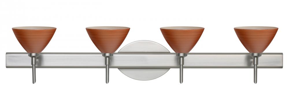 Besa Wall Domi Satin Nickel Cherry 4x5W LED
