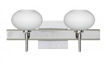 Besa Lighting 2SW-561207-CR-SQ - Besa Wall With SQ Canopy Lasso Chrome Opal Matte 2x40W G9