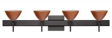 Besa Lighting 4SW-1743CH-LED-BR-SQ - Besa Wall With SQ Canopy Domi Bronze Cherry 4x5W LED