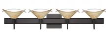 Besa Lighting 4SW-181305-LED-BR-SQ - Besa Wall With SQ Canopy Hoppi Bronze Mocha/Clear 4x3W LED