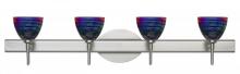 Besa Lighting 4SW-1858DW-LED-SN - Besa Divi Wall 4SW Black Dicro Wavy Satin Nickel 4x5W LED