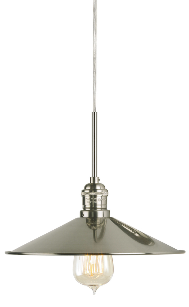 Pendant Dim Sum II Polished Nickel  Black Cord