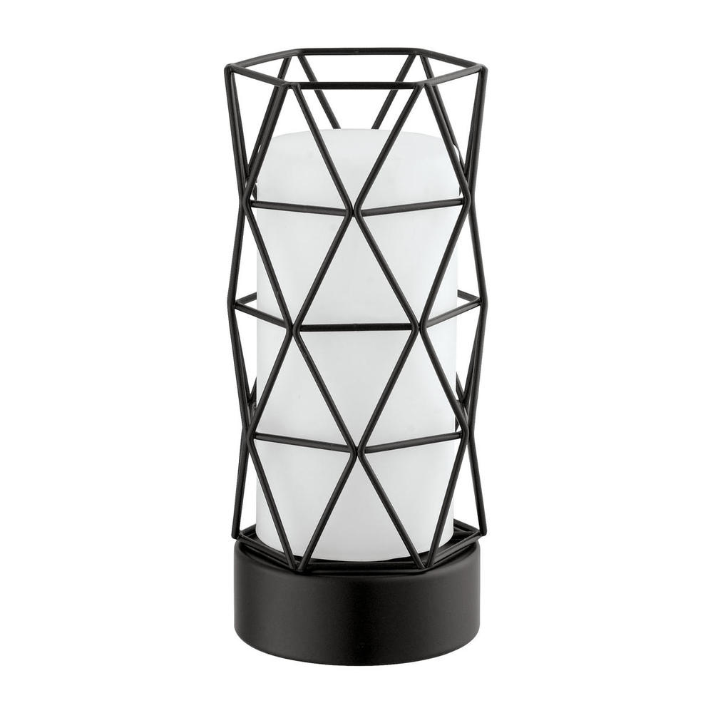 1 LT Table Lamp w/ Matte Black Finish & White Glass