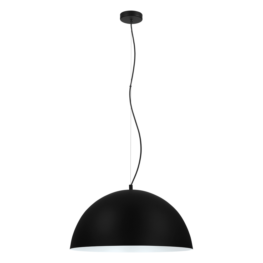 1 LT Pendant w/ Black Finish & Black w/ White Interior Shade