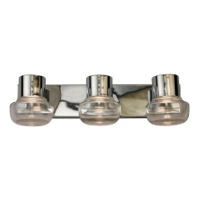 Eglo 204451A - 3 LT Integrated LED Bath/Vanity Light w/ Chrome Finish & Clear Glass Shades