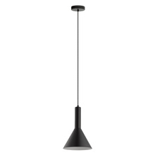 Eglo 62992A - 1 LT Pendant w/ Matte Black Finish & Black w/ White Interior Metal Shade