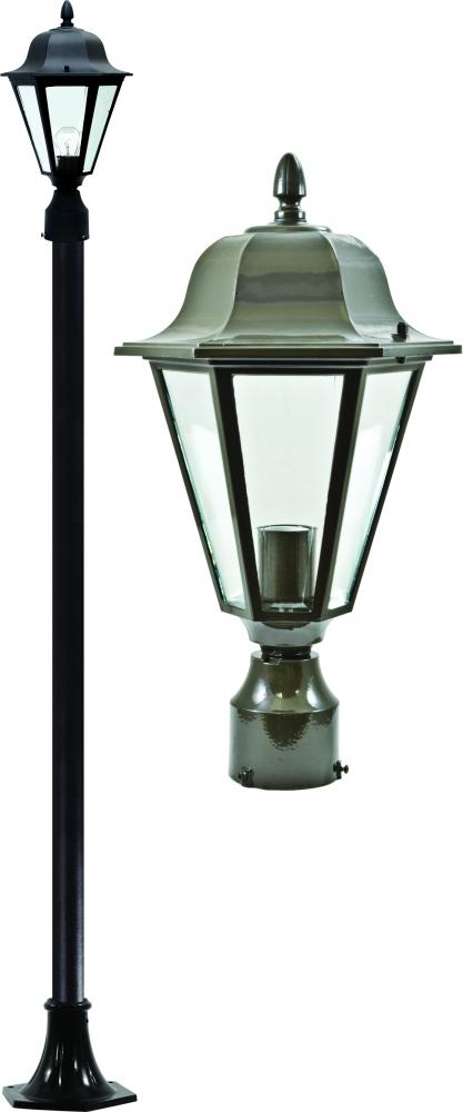 DANIELLA POST LIGHT FIX W/ CLEAR GLASS LED 6W 85-265V