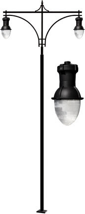 DROP LIGHT POST LIGHT FIX 2 X 75W LED 120V-277V