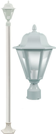 Dabmar GM1301-LED16-W - DANIELLA POST LIGHT FIX W/ CLEAR GLASS LED 16W 120V