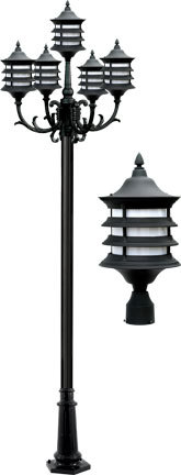 Dabmar GM1805-LED9-B - STEPHANIE POST FIVE LIGHT FIX 5 X LED 9W 85-265V