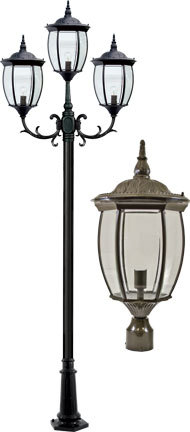 Dabmar GM3003-LED9-BZ - VICTORIA POST THREE LIGHT FIX 3 X LED 9W 85-265V