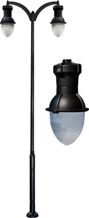 Dabmar GM9280-B-INC - DROP LIGHT POST LIGHT FIX 2 X INCAND 120V