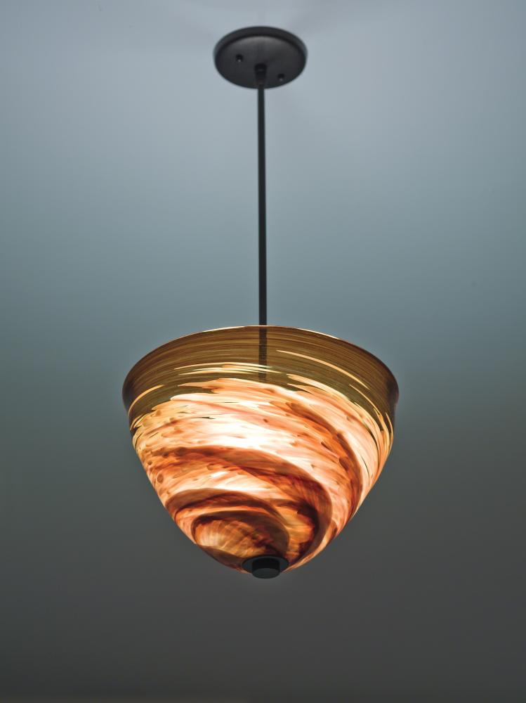 Agua Viva-7x17-Pendant-Incandescent-Dark Amber-21" OA Drop-BZ Hardware