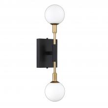 Kendal PF100-2LWL-BLK/BRS - AMBIENCE 2-Light Black & Brass Wall Sconce