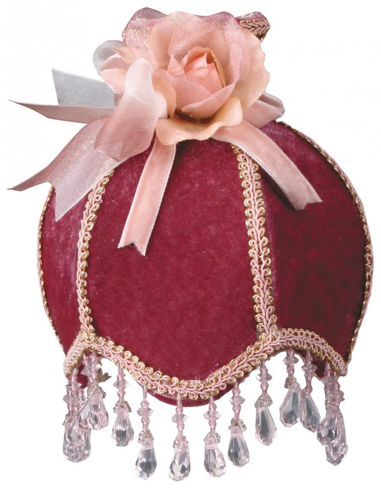 Burgundy Velvet Designer Beaded Night Light