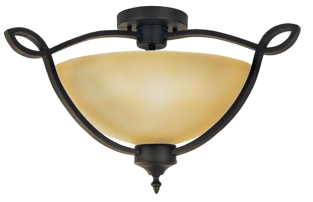 Bronze Bowl Semi-Flush Mount