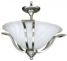 Yosemite Lighting FL9921-3SN - Nickel Bowl Semi-Flush Mount