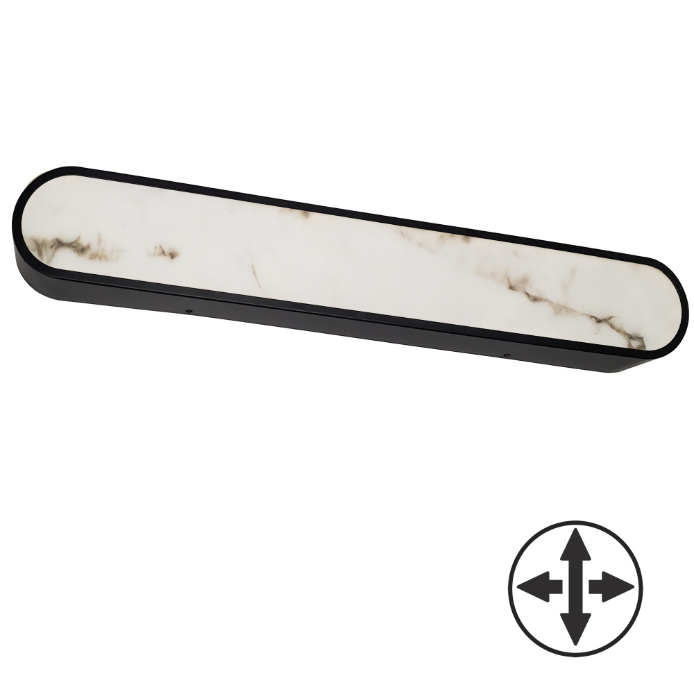 40W Wall Sconce in Matte Black w/ Alabaster Diffuser
