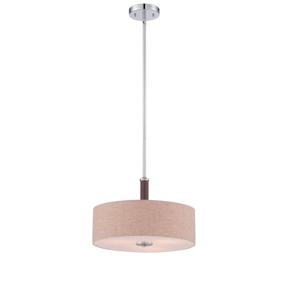 Jones Collection 3-Light Chrome Convertible Semi-Flush Mount Pendant
